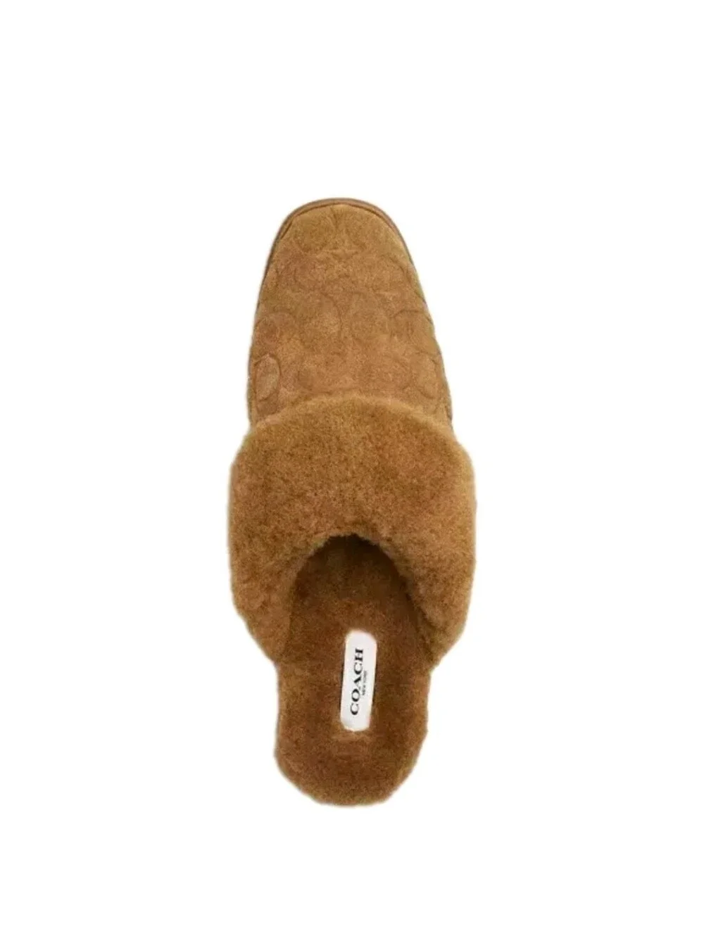 COACH: WOMEN'S: SIGNATURE SUEDE SHERPA: FLATS: MULES: SLIPPERS: SIZE 7: NIB:NEW